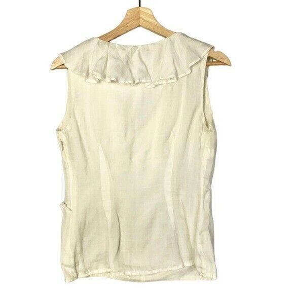 Boden Alicia White Ruffle Sleeveless Blouse 4 - Picture 3 of 6